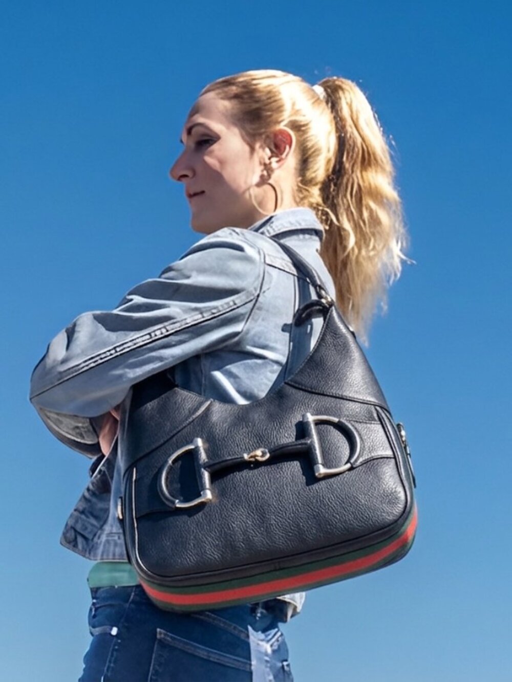 Gucci Heritage Horsebit Web Hobo - Picture 2 of 16